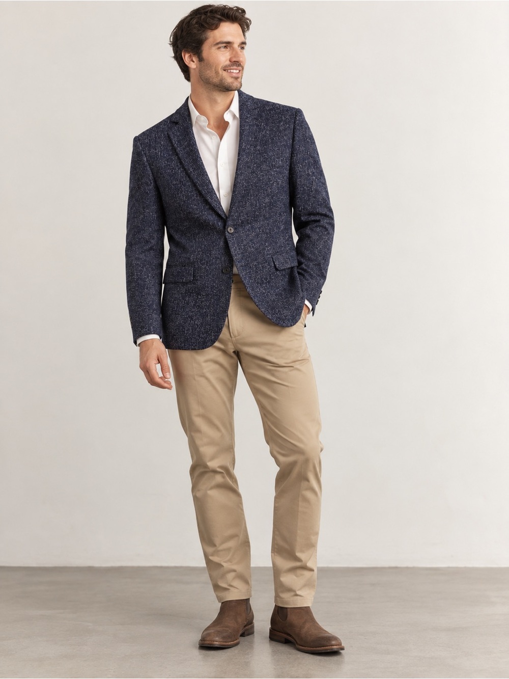 Proper Pair Mens Medium Blazer Navy Blue Sport Coat Textured Jacket NWT office